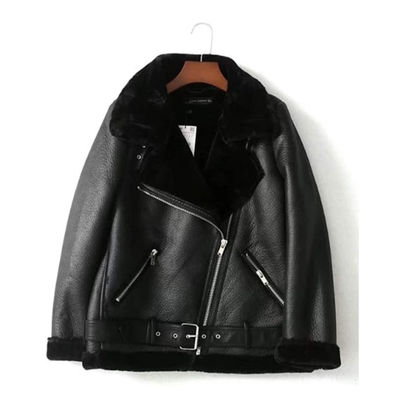 Zara Jackets & Blazers - NWOT 🌟 Faux Fur Moto Shearling Jacket